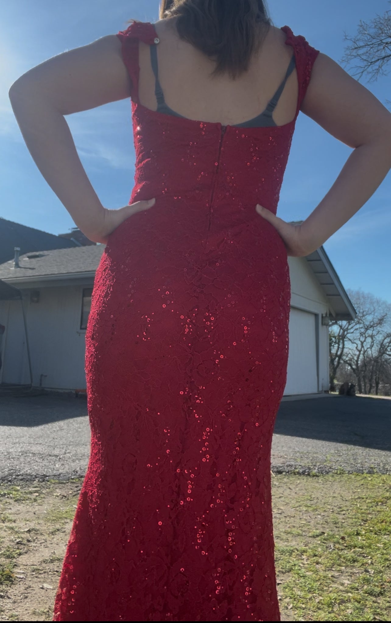 La scala USA red dress size large