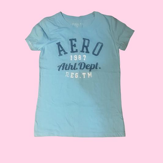 Aeropostale blue preppy baby tee shirt size medium