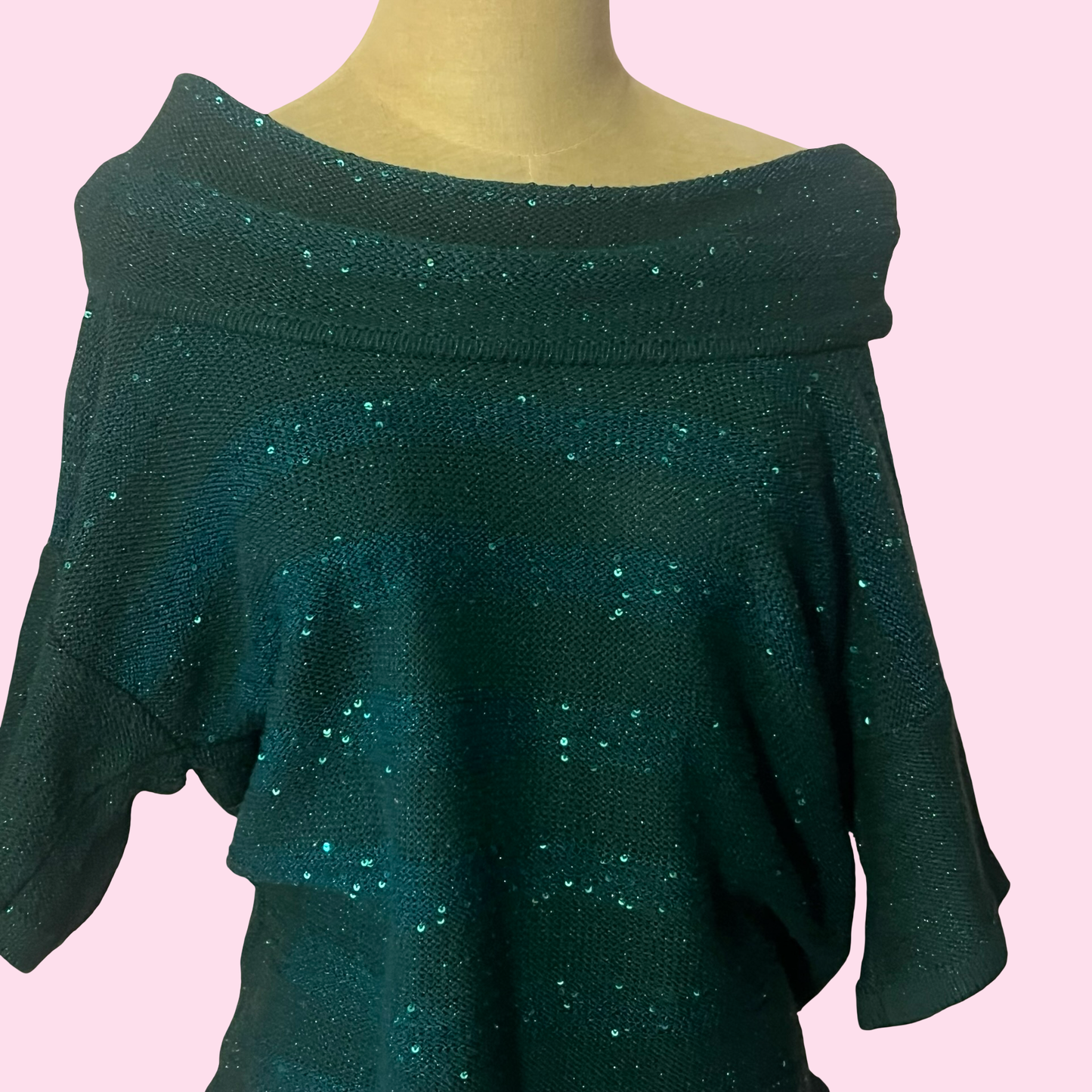 New Directions Sparkle Knit Top – Emerald Green
Size Small