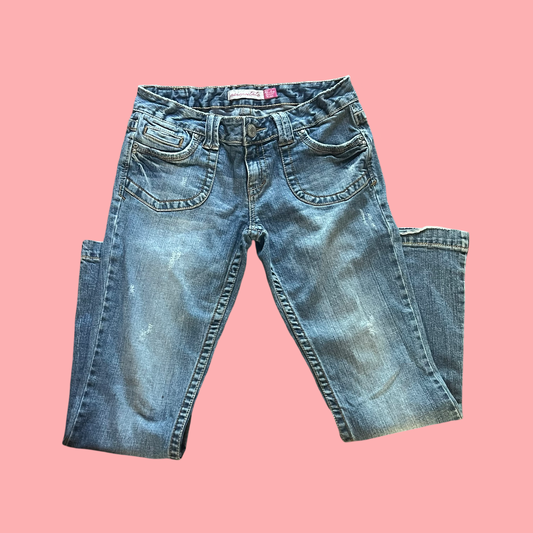 Aeropostale early 2000s y2k Hailey skinny flare low waisted jeans size 7/8 short