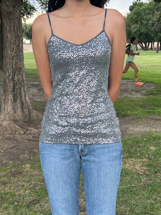 Express vintage y2k early 2000s sequin tank top size XS