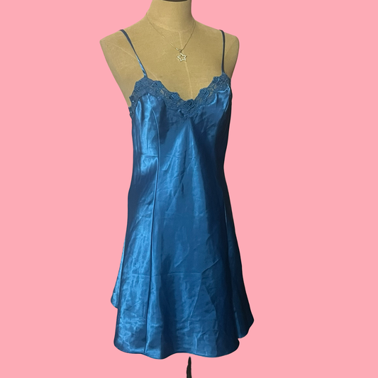 Private luxuries early 2000s y2k romantic girly blue slip dress size small