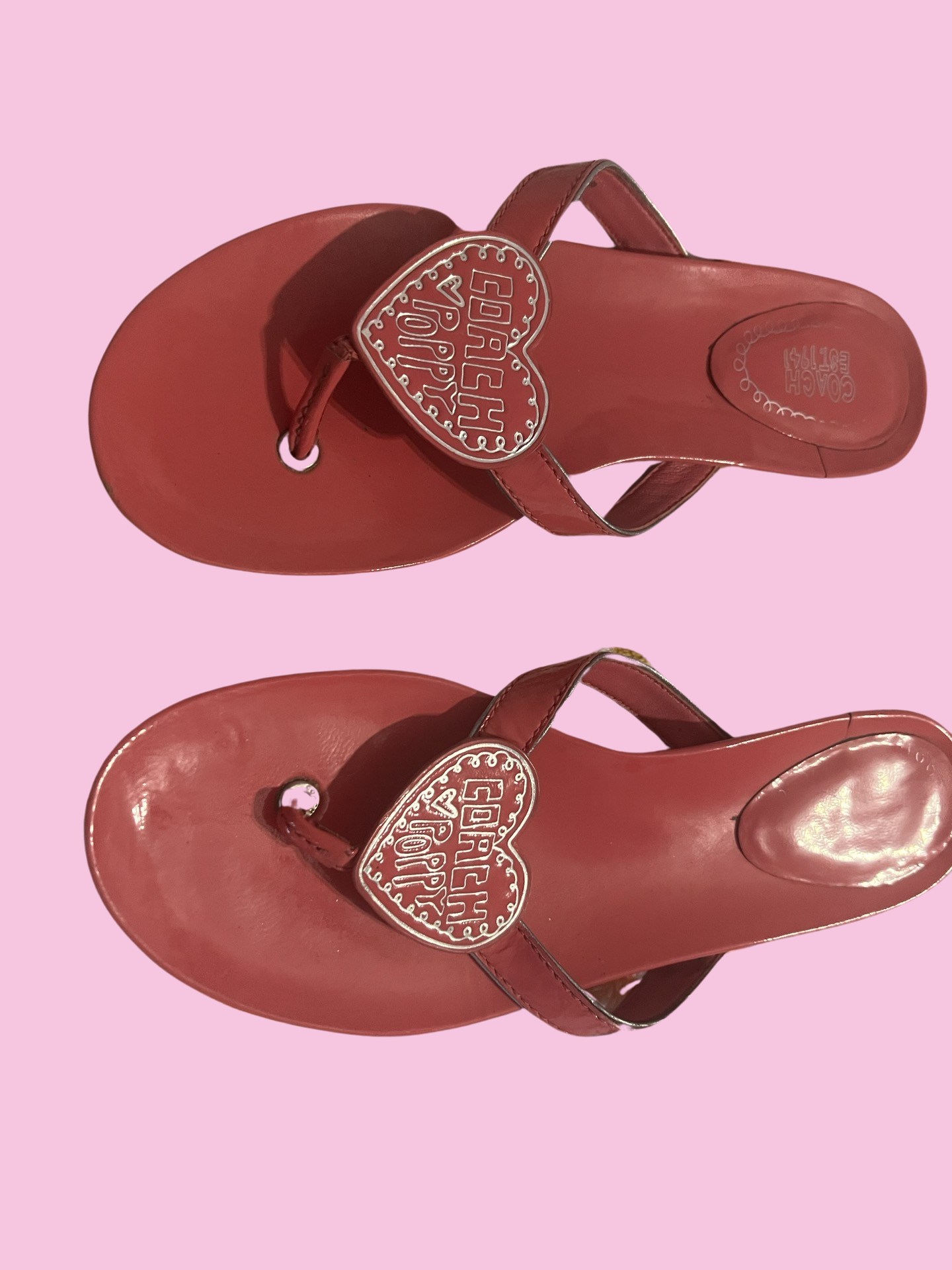 Coach hot pink sandals size 8