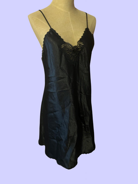 Deena vintage black slip dress size 36