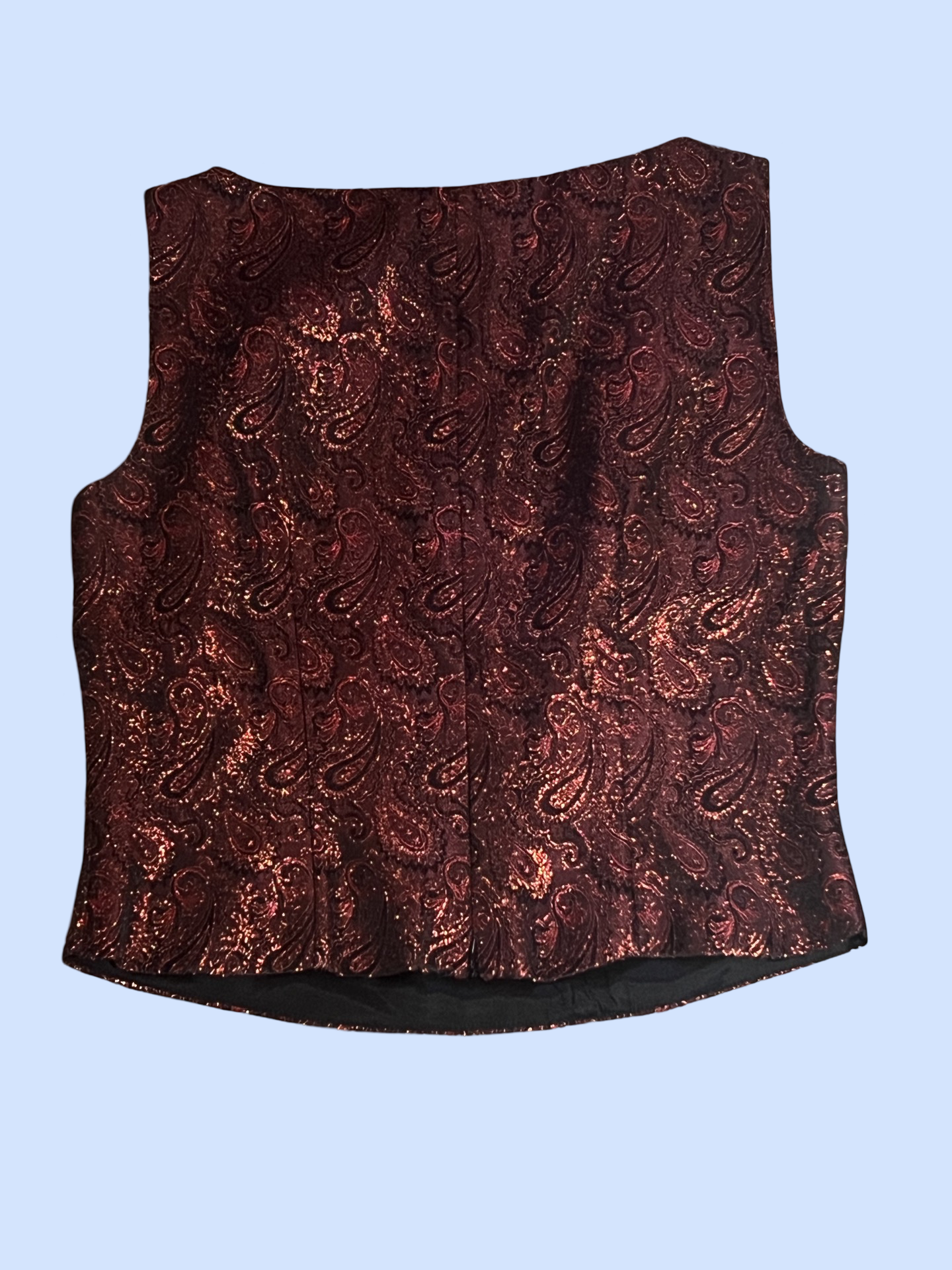 J.R nites burgundy red paisley tank top 90s style size 10