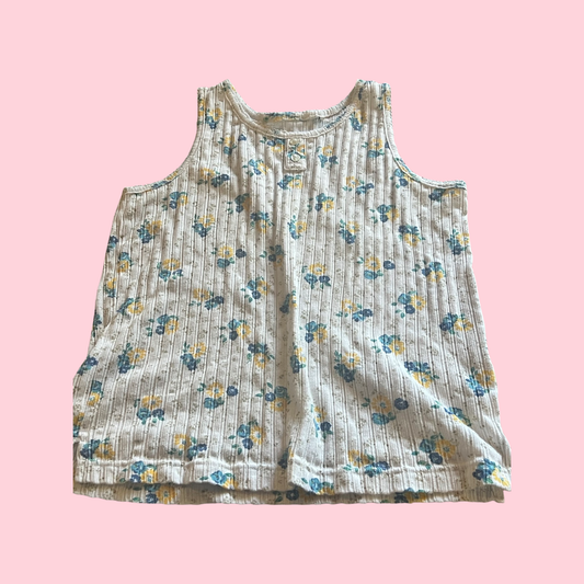 Vintage floral cottage core tank top