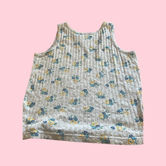 Vintage floral cottage core tank top