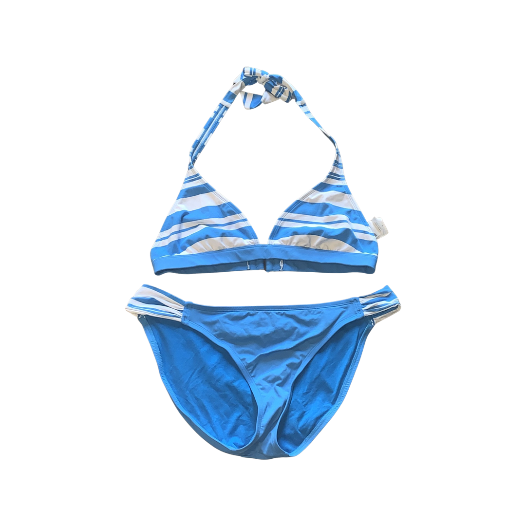 early 2000s blue striped bikini size large