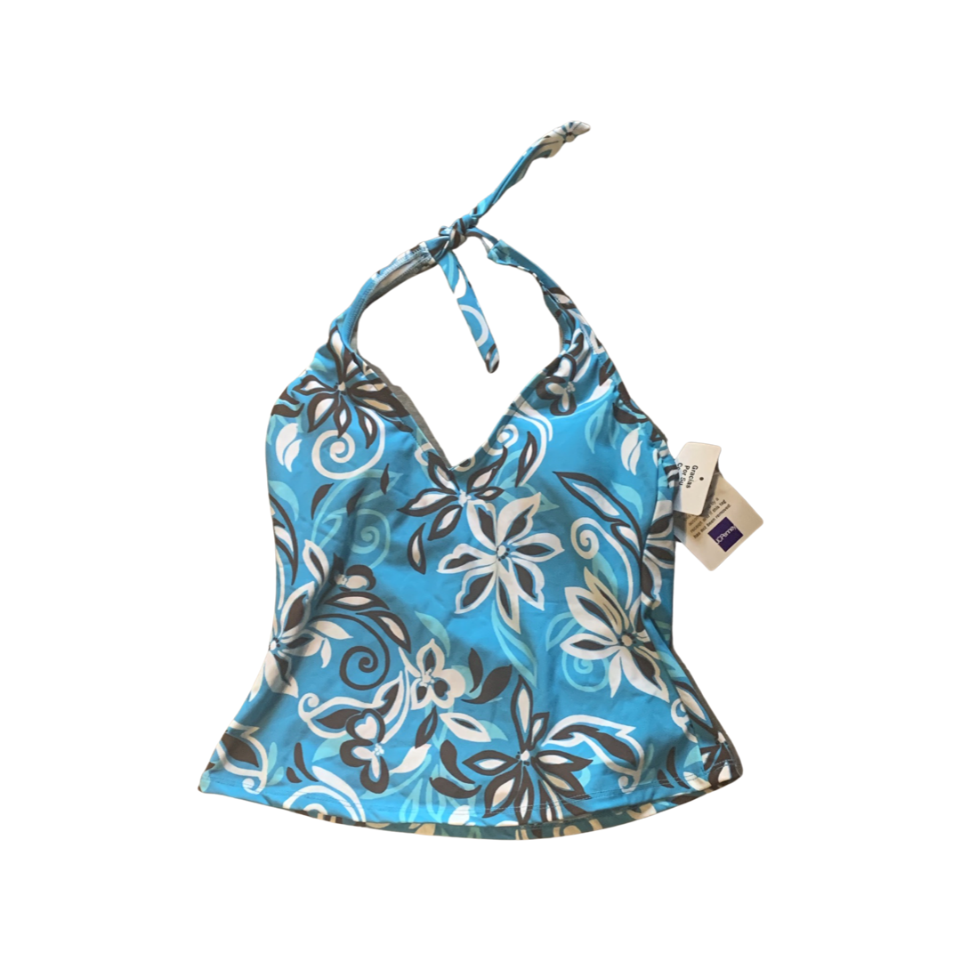 NWT blue floral swimsuit top size 10