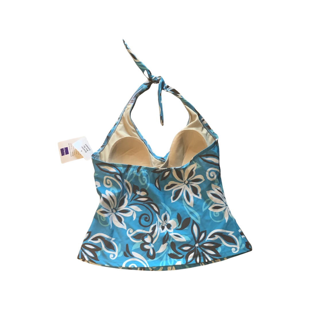 NWT blue floral swimsuit top size 10