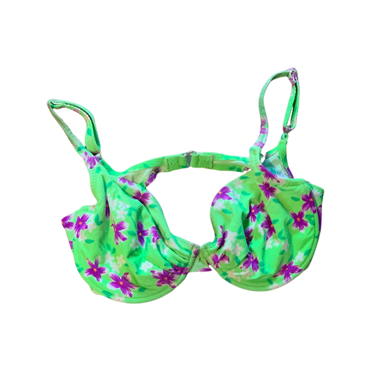 green floral bikini top size large