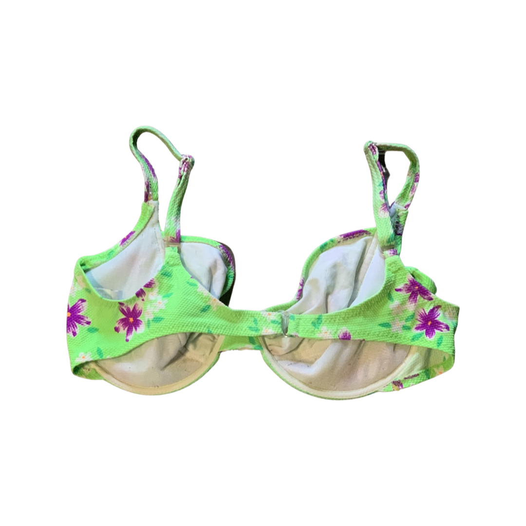 green floral bikini top size large