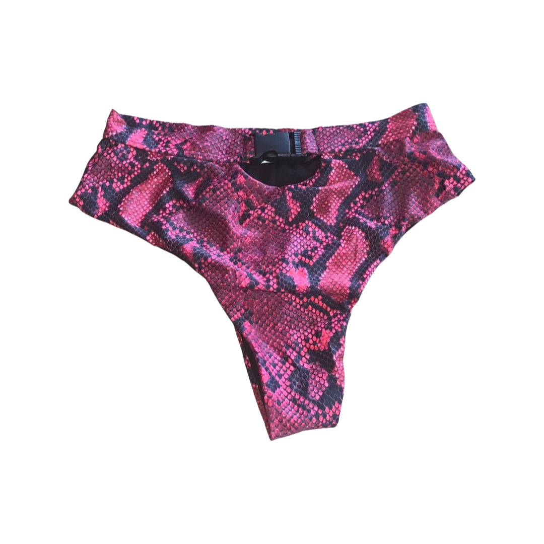 Pink faux snake skin bikini bottoms size small