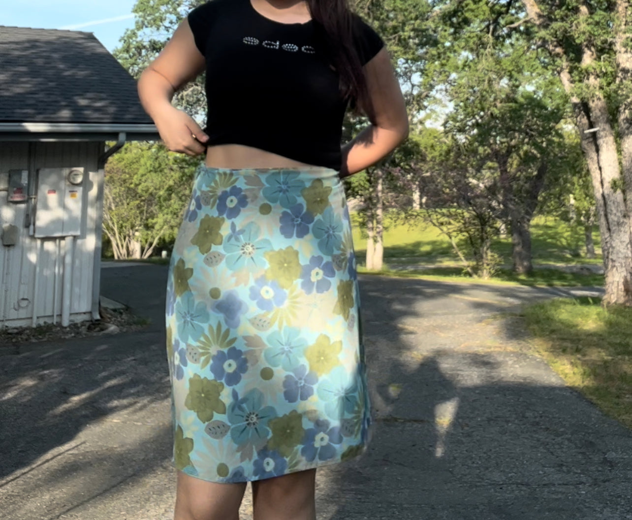 Old navy floral midi skirt size 16