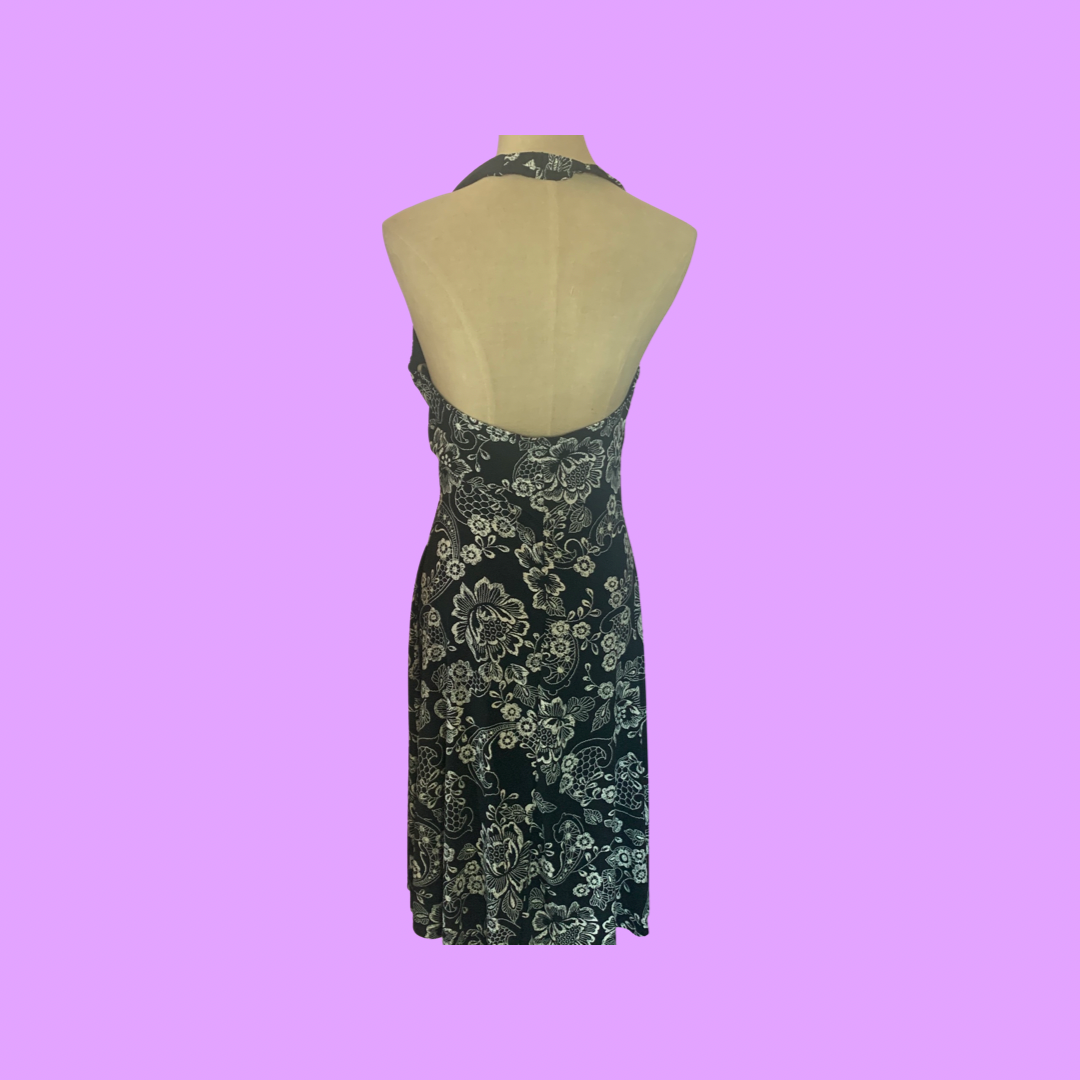 Black floral dress size 7/8