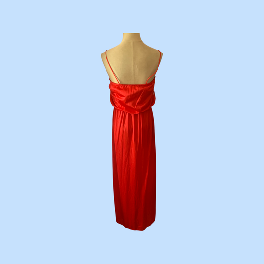 Vintage deena red maxi nightgown size small