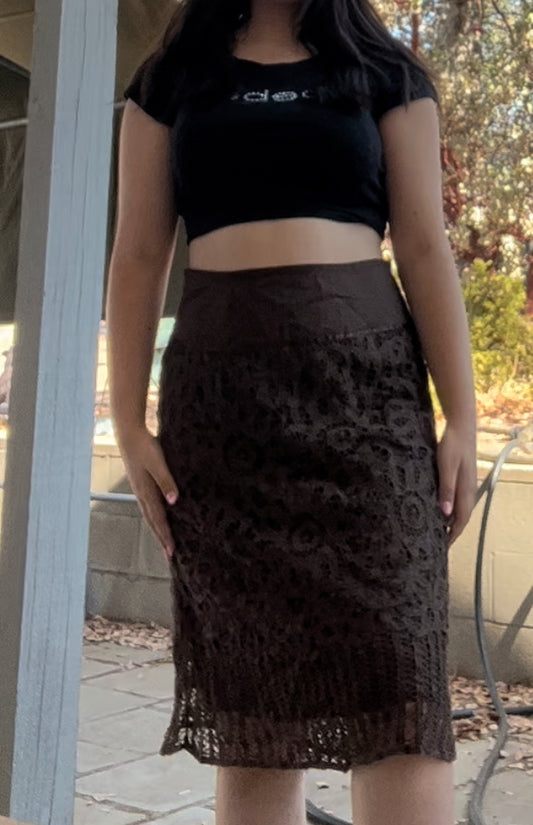 Apt 9 brown midi skirt size 8