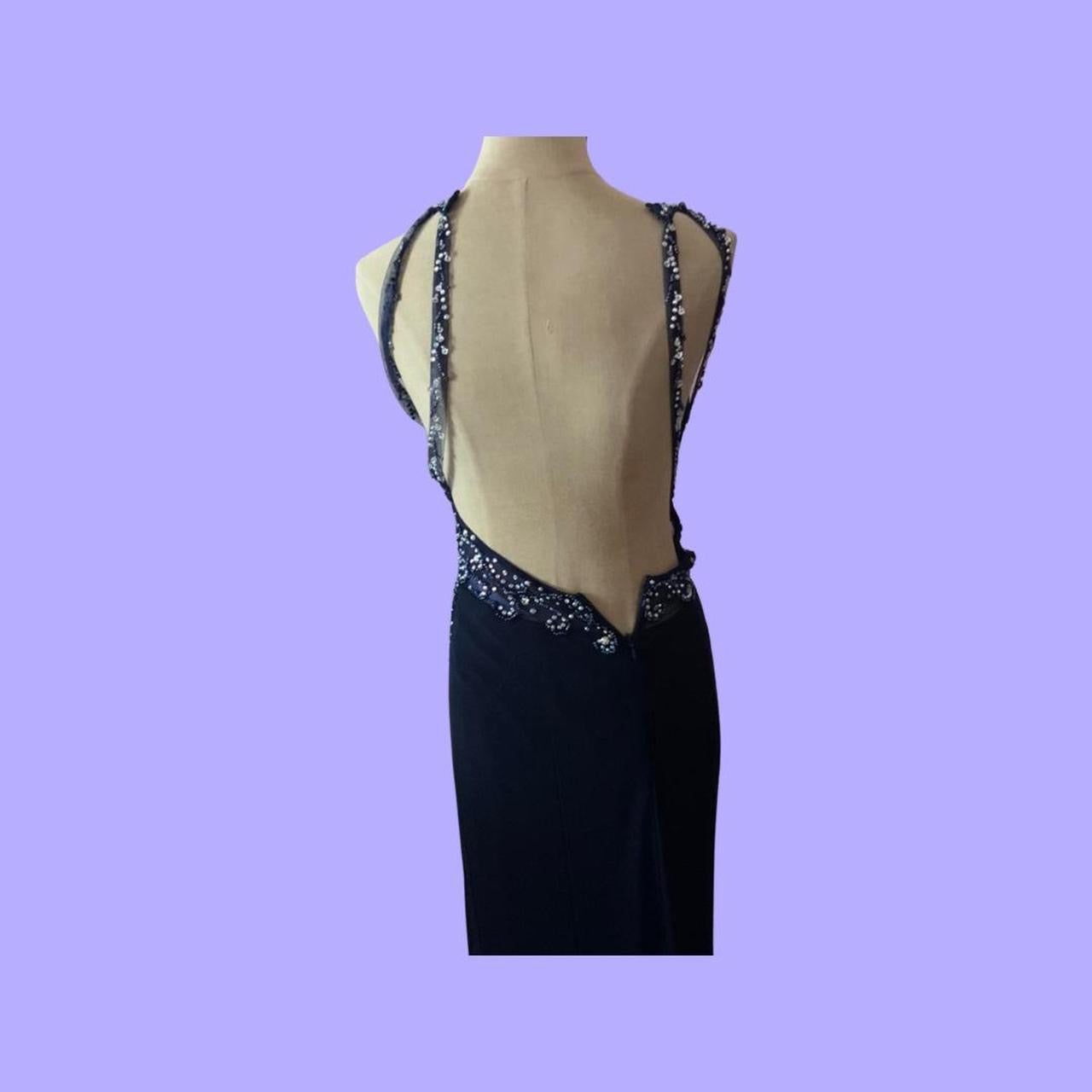 Navy long sequin prom dress size XS