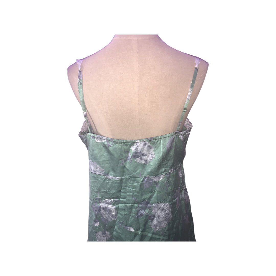 Green floral tank top size large