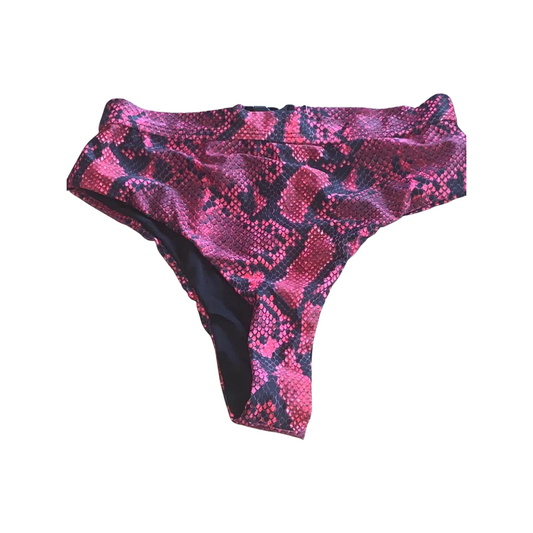 Pink faux snake skin bikini bottoms size small