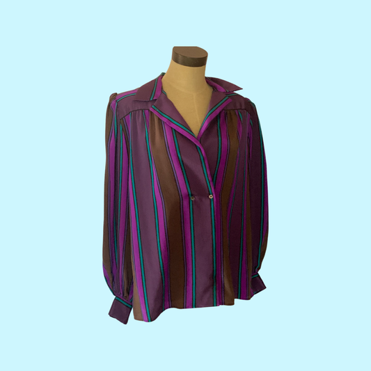 Liz Claiborne 80s striped blouse size 10