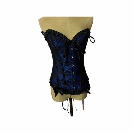 Blue lace corset top size small