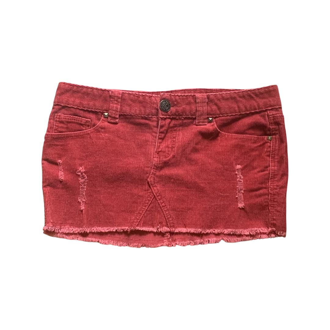 Wallflower corduroy red mini skirt size 7