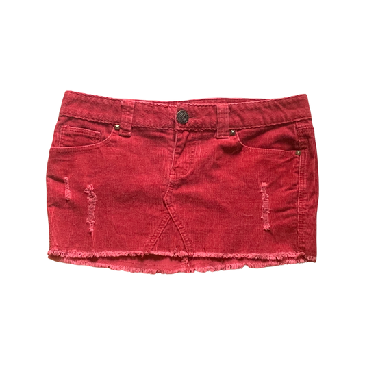 Wallflower corduroy red mini skirt size 7