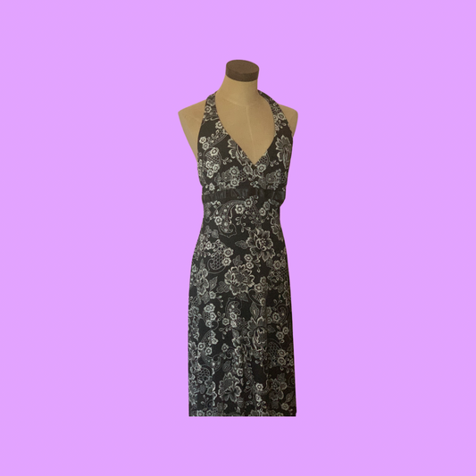 Black floral dress size 7/8