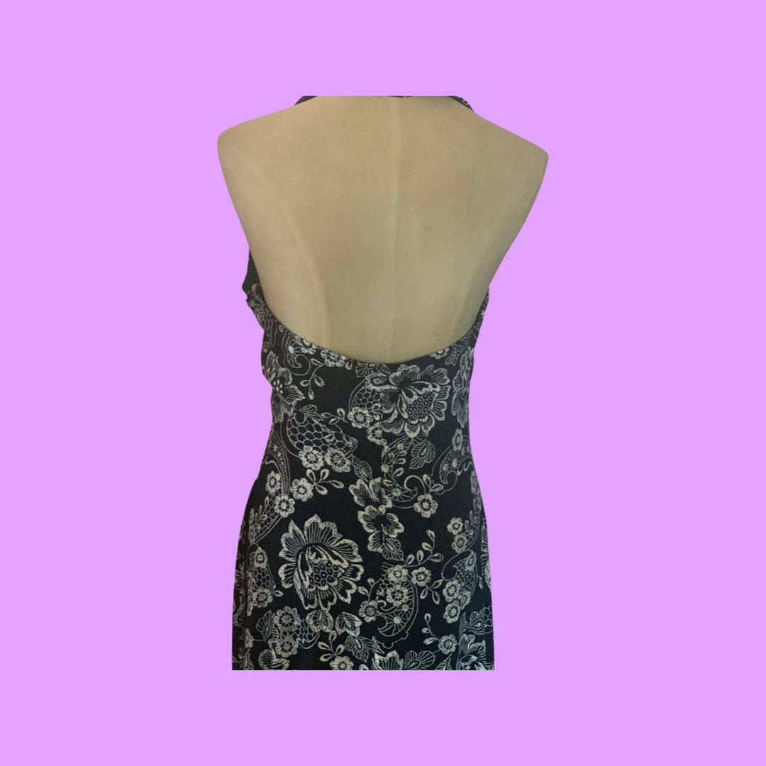 Black floral dress size 7/8