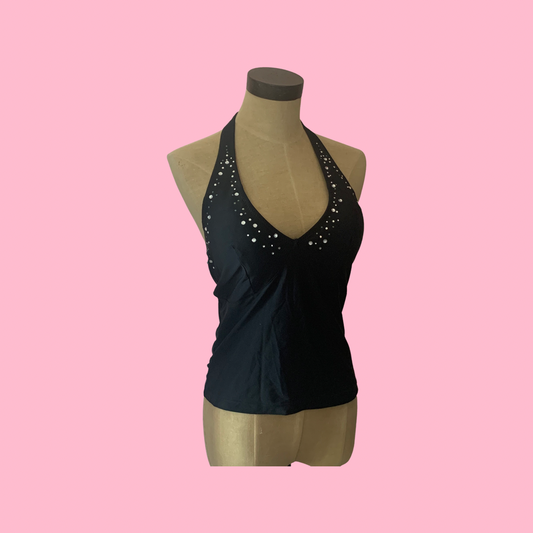 Black early 2000s swimsuit top size 12