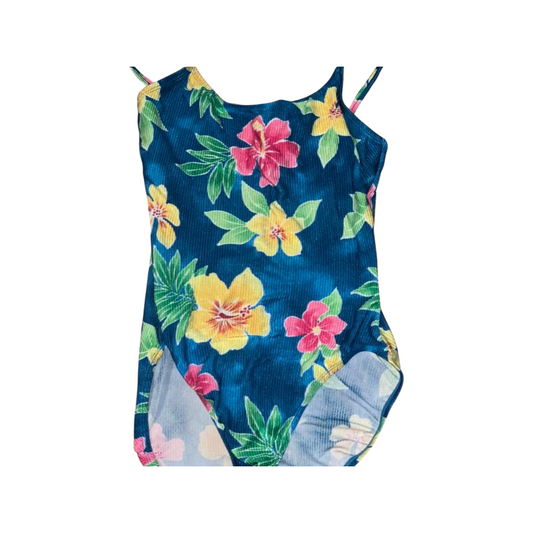 Vintage Catalina blue floral one piece swimsuit