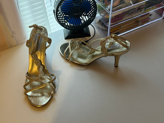 Touch ups gold y2k early 2000s prom heels size 9