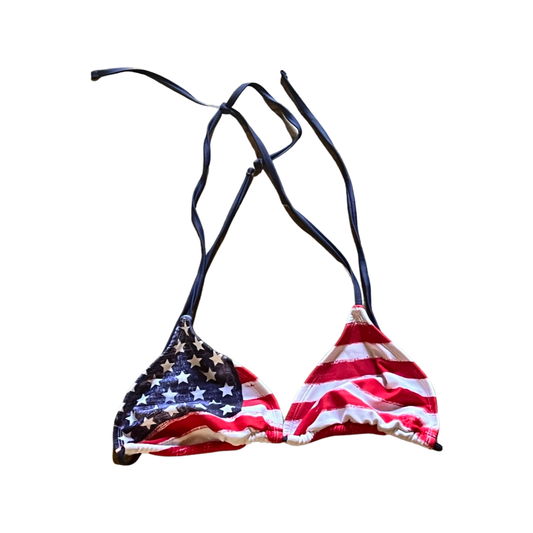 Early 2000s American flag bikini top size XL