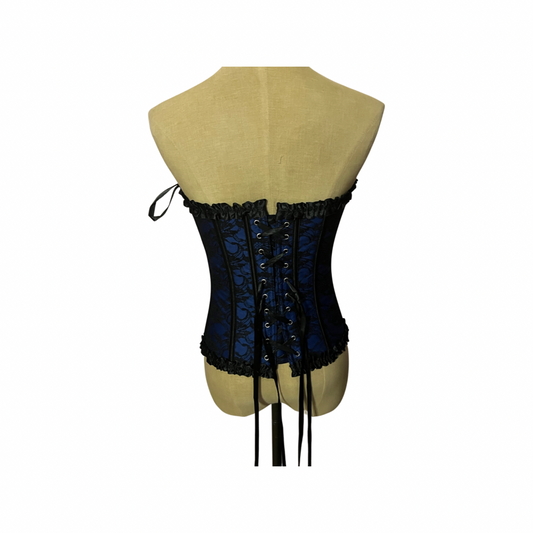 Blue lace corset top size small