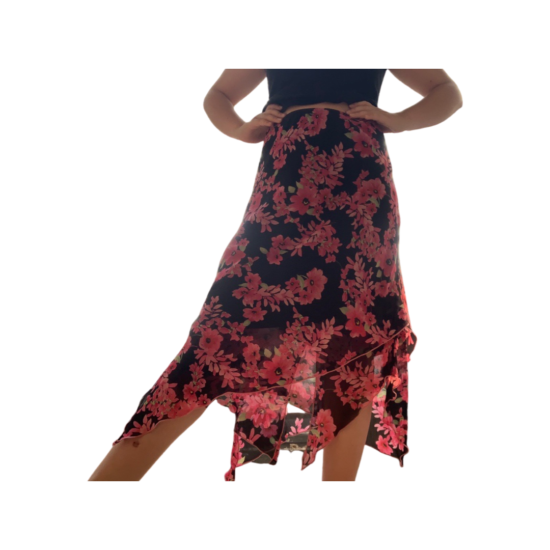 Pink floral maxi skirt size 14