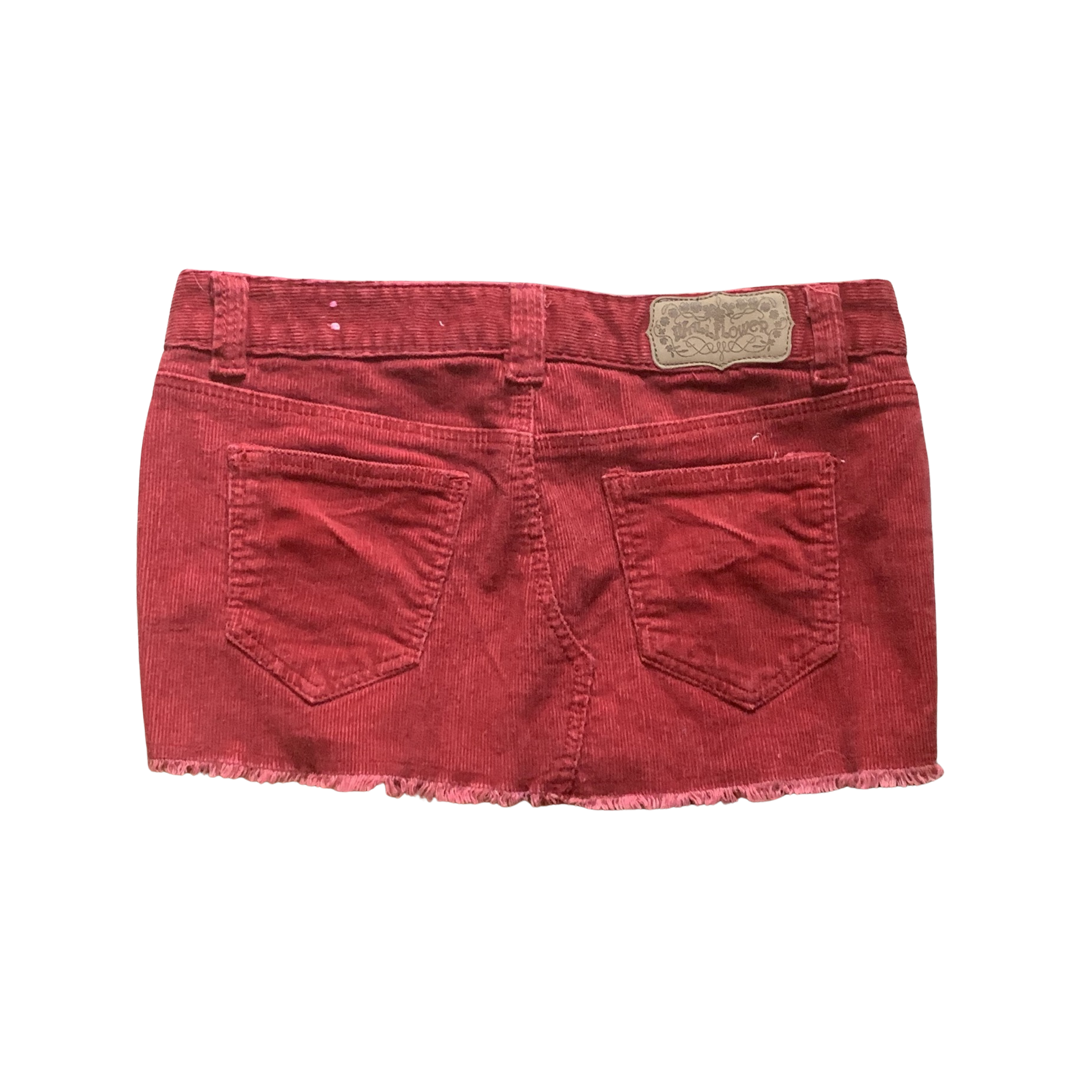 Wallflower corduroy red mini skirt size 7