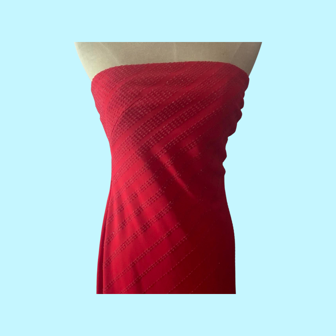 Express red strapless midi formal party dress size 5/6